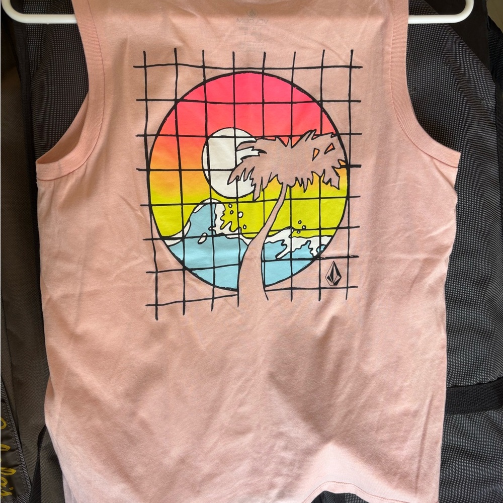 Volcom Pink Graphic Tank Top
